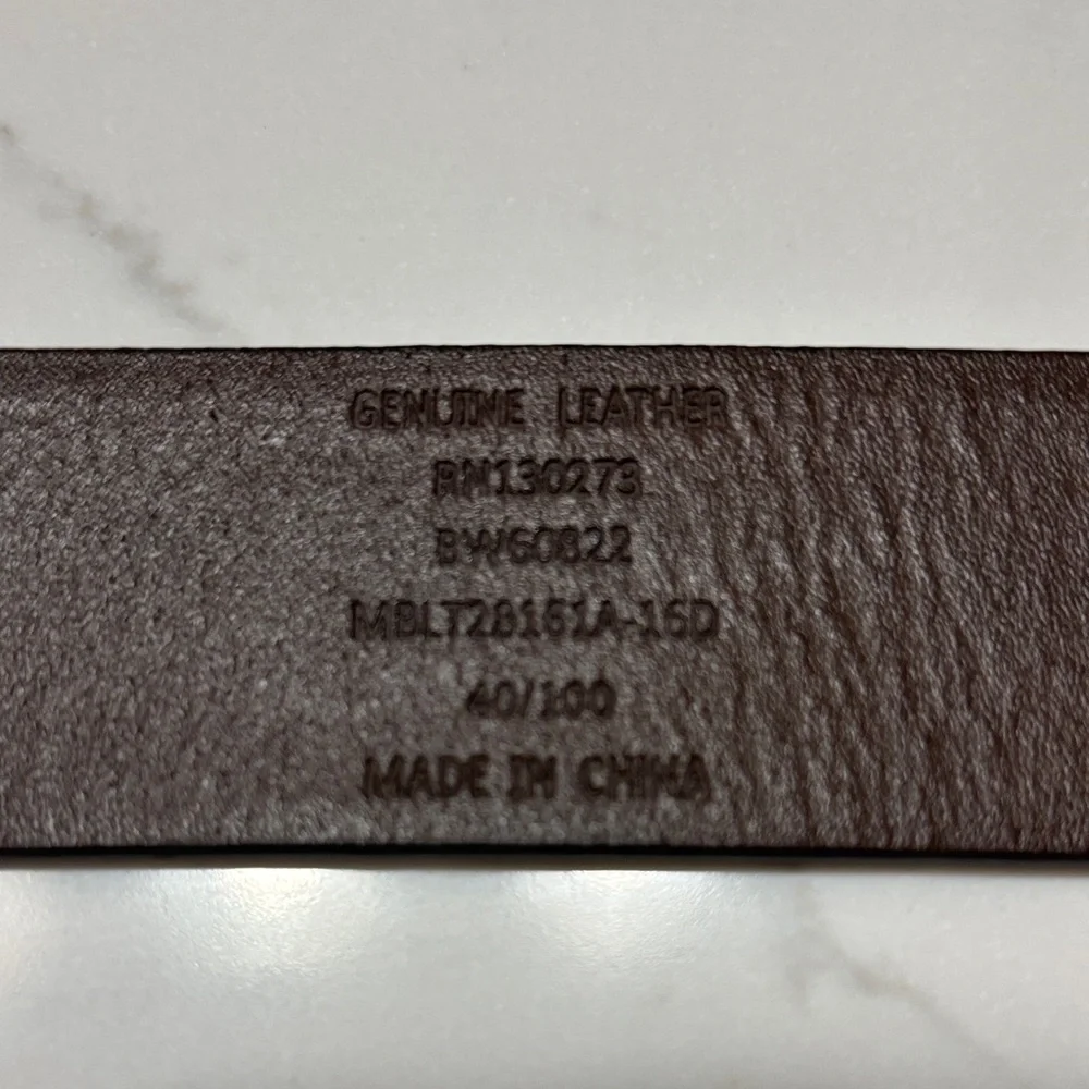 Wrangler Dark Brown Leather Belt with Gold Buckle